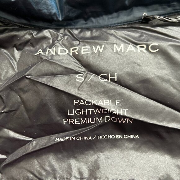 Andrew Marc Packable Lightweight Premium Down Puffer Jacket Removable Hoodie S - Picture 5 of 9